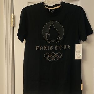 Black Short Sleeve Olympic Tee with Paris 2024 Design